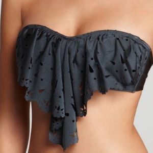 Pilyq eyelet Bandeau bikini top